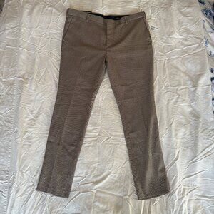 Men's H&M Beige Skinny Fit Houndstooth Pants Size 36 NWT